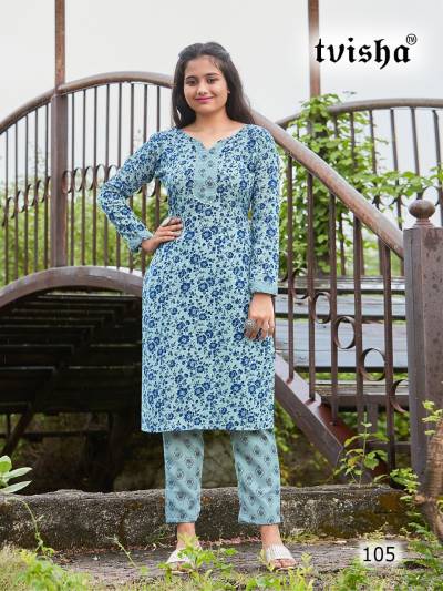 Raashee By Vf Fancy Cotton Printed Kurti With Pant Collection